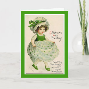 Vintage St. Patrick's Day Dancer Greeting Card