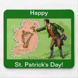 Vintage St. Patrick's Day Erin's Isle Mouse Pad