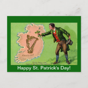 Vintage St. Patrick's Day Erin's Isle Postcard
