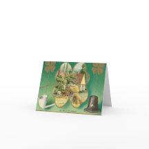 Vintage St. Patrick's Day Folded Holiday Card