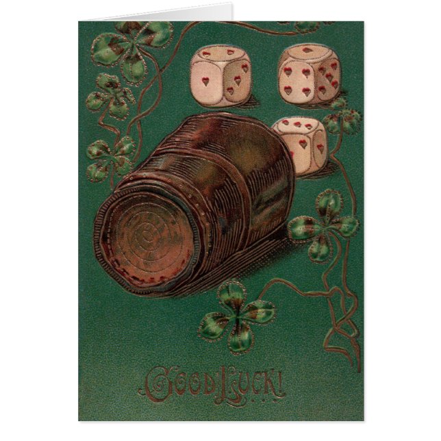 Vintage St. Patrick's Day, Good Luck Irish Dice (Front)