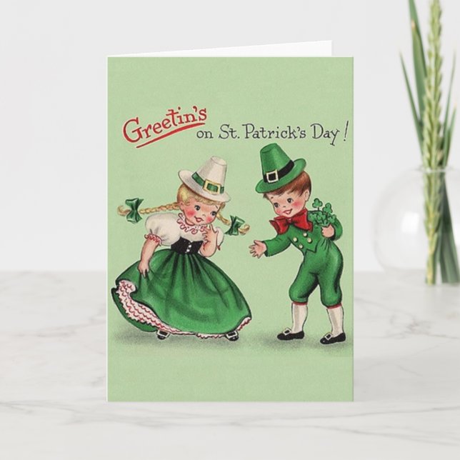 Vintage St. Patrick's Day Greeting Card (Front)