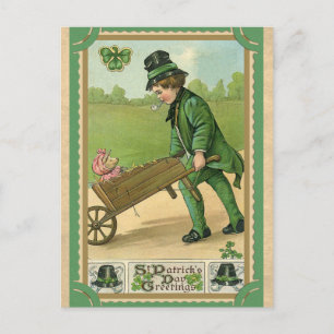 Vintage St Patricks Day Greetings Postcard