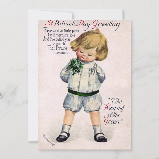 Vintage St Patrick's Day Holiday Card (Front)