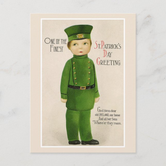 Vintage St. Patrick's Day Holiday Postcard (Front)