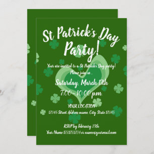 Vintage St Patrick's Day party invitation template