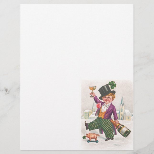 Vintage St Patricks Day Shamrock Champagne (Front)