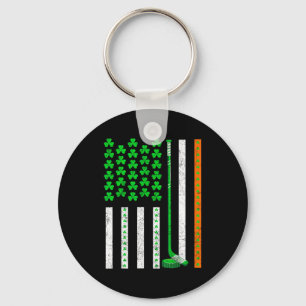 Vintage st patrick's day shamrock sport american key ring