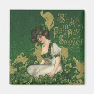 Vintage St. Patrick's Day Souvenir, Irish Lass Magnet