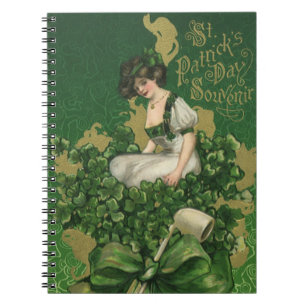 Vintage St. Patrick's Day Souvenir, Irish Lass Notebook