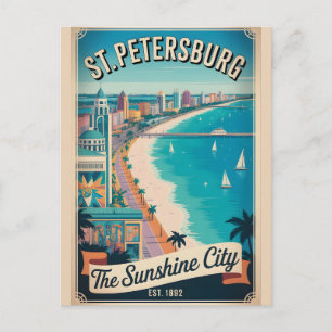 Vintage St. Petersburg Florida Retro Travel Postcard