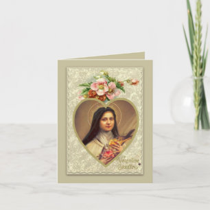 Vintage St. Therese Card Valentine Greeting