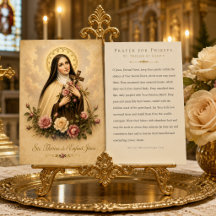 Vintage St Therese Prayer for Clergy Holy Card