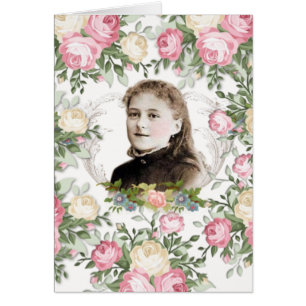 Vintage St. Therese Religious Catholic Roses