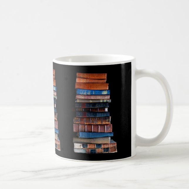VIntage Stack of Old Books Coffee Mug (Right)