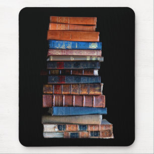VIntage Stack of Old Books Mouse Pad