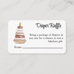 Vintage Stacked Rings Toy Diaper Raffle Enclosure Card