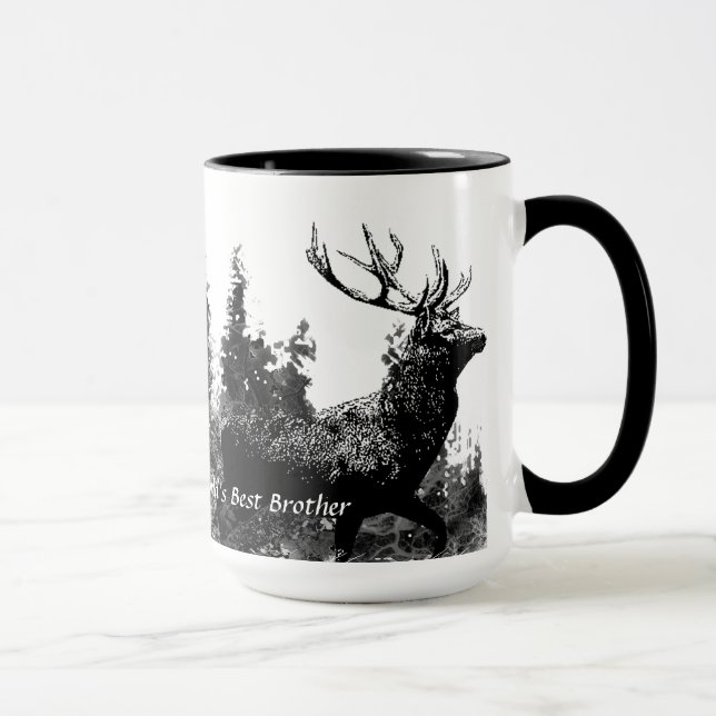 Vintage Stag Deer World's Best Brother Mug (Right)