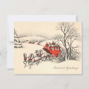 Vintage Stagecoach Flat Card