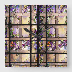 Vintage Stained Glass Clock