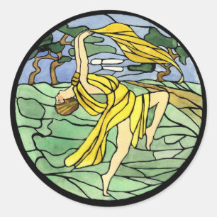 Vintage Stained Glass Dancer Stickers