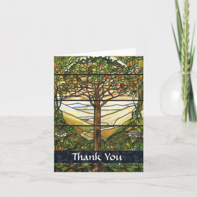 Vintage Stained Glass Thank You Card (Front)