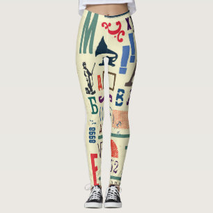 Vintage Stamp: Document Decor Leggings