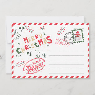 Vintage Stamp Post Office Christmas Holiday Card