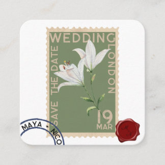 Vintage Stamp RSVP Enclosure Card