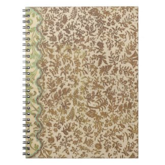 Vintage Stamped Leaf Spiral Journal Notebook 
