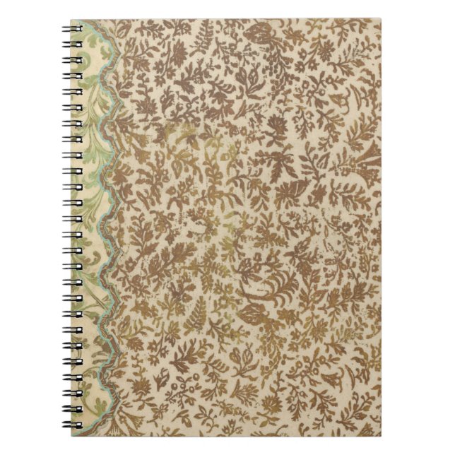 Vintage Stamped Leaf Spiral Journal Notebook  (Front)