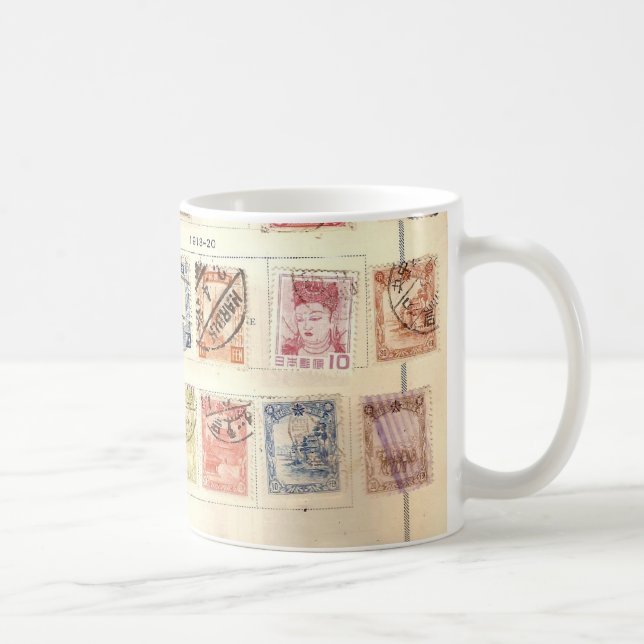 Vintage stamps coffee mug (Right)