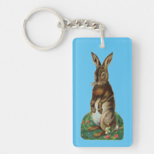 Vintage Standing Bunny Key Ring