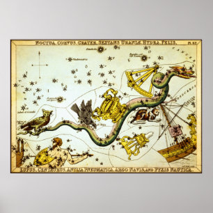 Vintage Star Constellation Atlas Poster