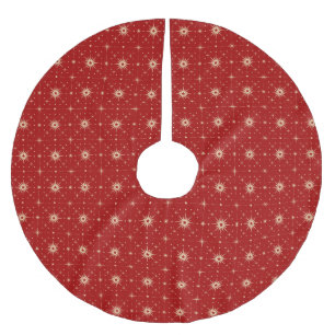 Vintage Star Pattern Brushed Polyester Tree Skirt