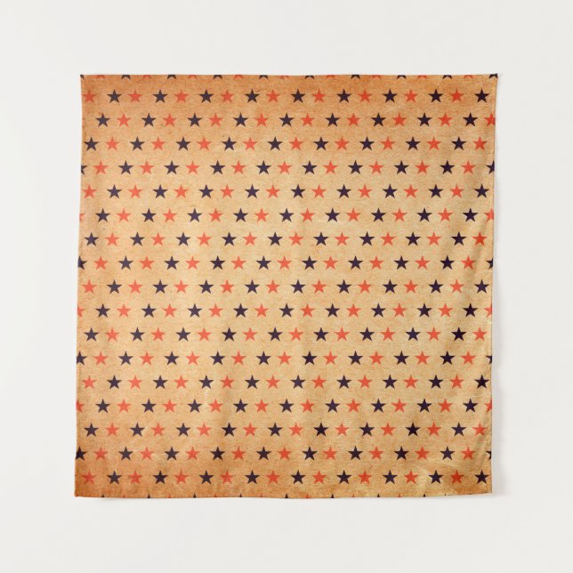 Vintage star pattern in old paper texture  tapestry (Front)