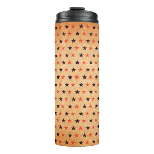 Vintage star pattern in old paper texture thermal tumbler