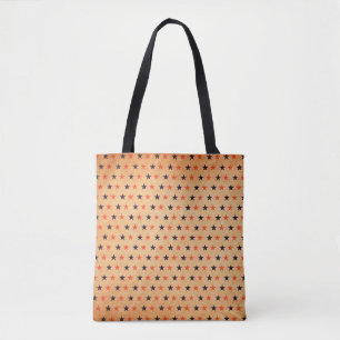 Vintage star pattern in old paper texture tote bag