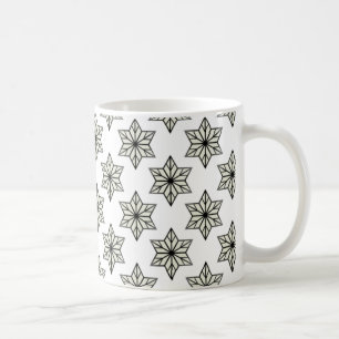 Vintage Starburst Mug, Black and White Coffee Mug