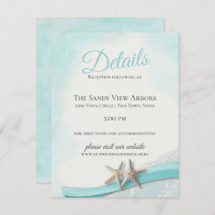Vintage Starfish and Lace  Details and Information Invitation
