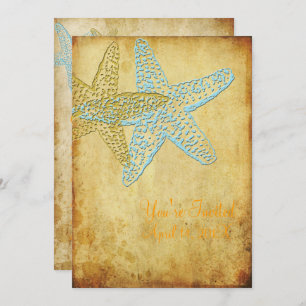 VINTAGE STARFISH/BEACH WEDDING INVITATION