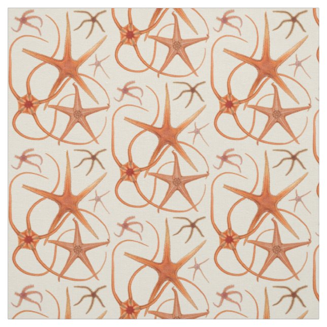 Vintage Starfish Illustration Fabric (Swatch)
