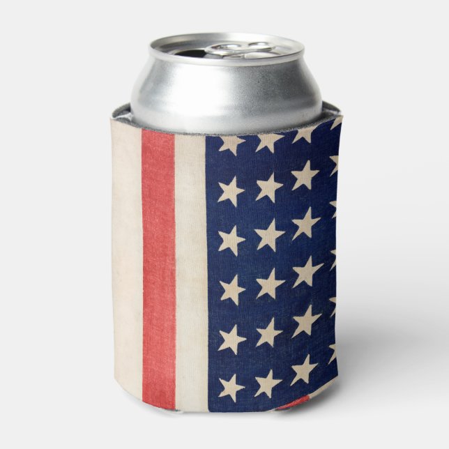 Vintage Stars and Stripes American Flag Can Cooler (Can Front)