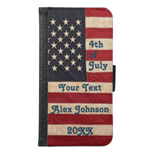 Vintage Stars and Stripes Weathered American Flag Samsung Galaxy S6 Wallet Case