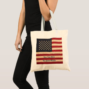 Vintage Stars and Stripes Weathered American Flag Tote Bag