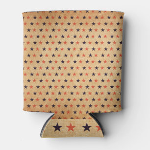 Vintage Stars: Old Paper Texture Can Cooler
