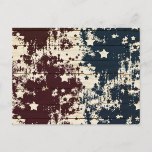 Vintage Stars Wood Postcard