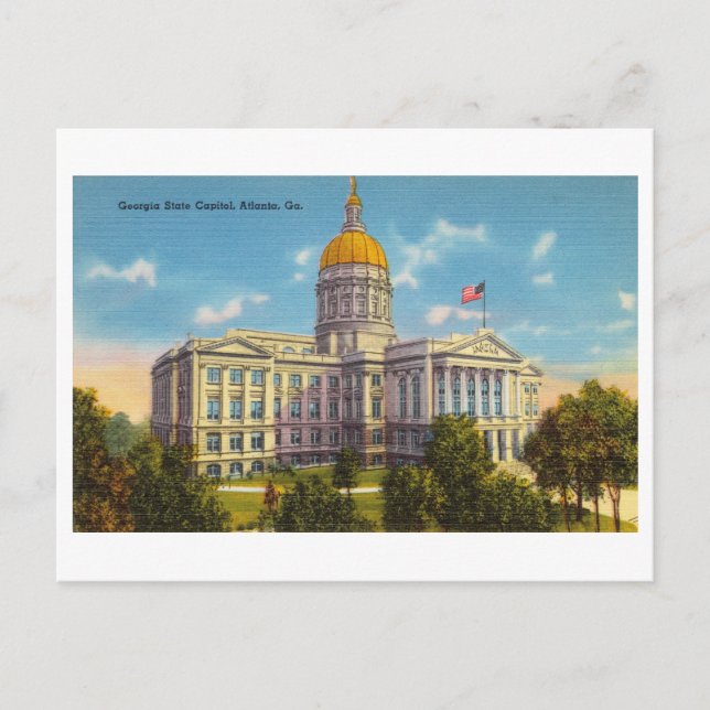 Vintage State Capitol in Atlanta, Georgia Postcard (Front)