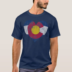 Vintage State Flag of Colorado Heart T-Shirt