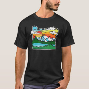 Vintage State Of Oregon Retro Outdoor Nature Graph T-Shirt